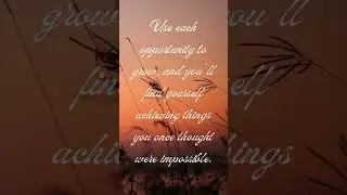 Use each opportunity. #motivation #inspiration #success