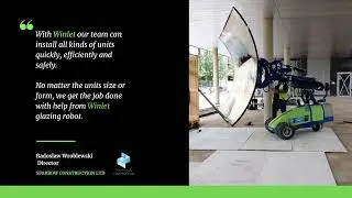 Winlet 1000 glazing robot from GMV installing curved glass