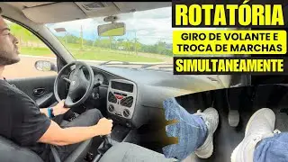 Entrada, Sa&iacute;da e troca de marchas na rotat&oacute;ria