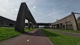 drivealong Netherlands - the bridges of Rotterdam Botlek and Spijkenisse - beautiful springtime 4K