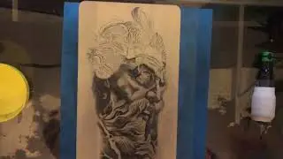 Realistic Zeus mythology tattoo on fake skin