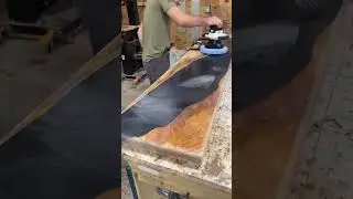 Watch This Woodworker Polish His Stunning Epoxy River Table Using Promise Epoxy Polish and Cleaner!
