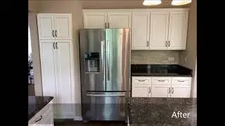Traditional Kitchen Remodel Done in an Antique White with a Walnut Glaze
