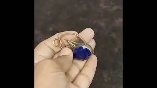 Faceted Blue Sapphire Pendant Copper Pendant Original Gemstone Pendant Antique Copper Jewelry