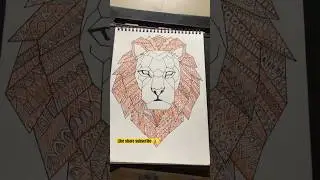 Day 138 of 365 days geometric lion mandala art trending#art#mandala#mandaladrawing#short #artist