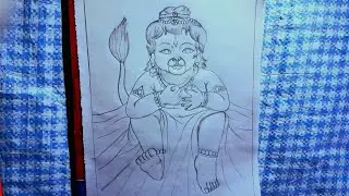 How To Draw Ball Hanuman sketch, Baby Hanuman ji, Outline picture 🌸🙏🌸