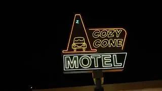 Cozy Cone Motel Sign Nighttime - Walt Disneys Cars - Art of Animation, Walt Disney World 01-23-2013