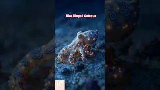 Blue-Ringed Octopus Intelligence With a Warning System.#animalscience#facts #ytshorts#marinebiology