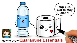 Quarantine Essentials 🧻How to Draw Toilet Paper and Bottle Water | Coronavirus Awareness Art