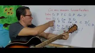 Con mis manos levantadas. Tutorial Guitarra Rodrigo M.a