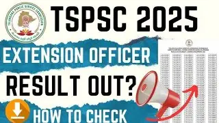🔥TGPSC EXTENSION OFFICER (SUPERVISOR) GRADE-I  Provisional Selection List Out🔥💐💐Congratulations 
