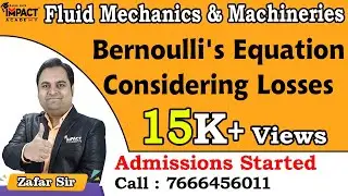Bernoulli's Equation Considering Losses | Fluid Mechanics & Machineries #engineering #gateexam2026