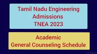 TNEA 2023 COUNSELING SCHEDULE |Note this important Dates! Engineering Admissions 2023 | SCW
