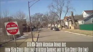 CTA #34 South Michigan Avenue bus from 95th St. (Red Line) back to 95th St. (Red Line) (02-09-17)