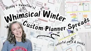 Whimsical Winter Custom Planner Spreads | Cozy, Disney, and Cat-Themed Layouts
