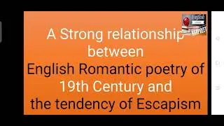 Escapism and Romantic poets  #ELS EnglishLiteratureStudies