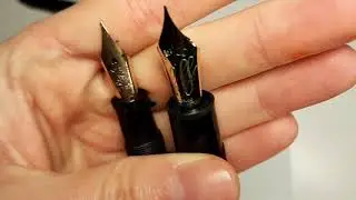 Confronto tra pennini flessibili : Omas 557 vintage vs. Montblanc 149