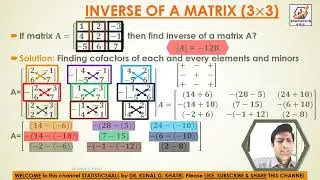 INVERSE OF A MATRIX EXAMPLES @STATISTICS4ALL #STATISTICS4ALL #MATRICES #INVERSEOFMATRIX