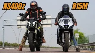 Pulsar NS 400z vs Yamaha R15M || Drag Race || TopEnd Test || Shocking result || 🔥 Yamaha power😲