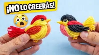 ADORABLES! C&oacute;mo hacer P&Aacute;JAROS de LANA con MATERIAL RECICLADO ♻️