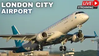 🔴 LIVE London City Airport ✈️ Swiss & ITA A220, BA & KLM Embraer E190, E2, Luxair Dash 8 & ATR