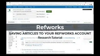 Saving articles with RefWorks