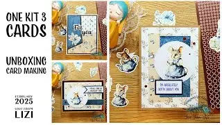 Let's unbox the February 2025 Card Kit from Love From Lizi and make THREE cards!