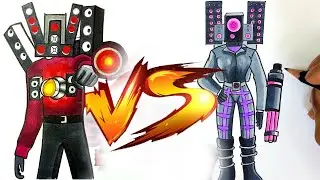 DRAWING TITAN SPEAKERMAN vs TITAN SPEAKER WOMAN by SKIBIDI TOILET | drawing skibidi toilet