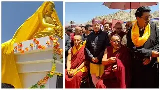 Skyabgon Chetsang Rinpoche Unveils Buddha Statue at Sindhu Ghat, Shey