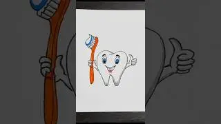 Tooth drawing | World Oral health day drawing | | teeth drawing | teeth drawing cartoon | toothbrush