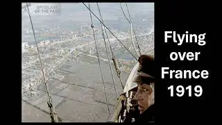 Zeppelin Over France 1919, Rare Aerial WW1 Footage, Restored Color