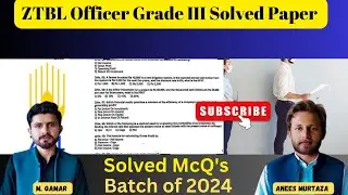 ZTBL OG-||| Jobs 2026 | ZTBL OG-III Solved Paper 