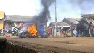 TEAR GAS, bullets, fire rocks Kisekka market against the suppoters of MP Kyagulanyi AKA BOBIWINE