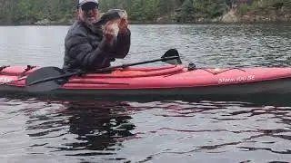 Massimo and Daniel kayaking in Secret Lake for Bass