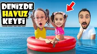 DENİZE HAVUZ KURUP GİRDİK !! BAHAR BANU ALYA VE GÖKHAN ABUR CUBUR KEYFİ YAPTI !!