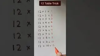 12 Table Trick | Vedic Maths | Fast Math Calculation #shorts #vedicmaths #ytshorts