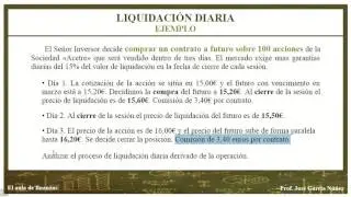 FUTUROS FINANCIEROS. Liquidación diaria de pérdidas y ganancias. Ejemplo práctico.