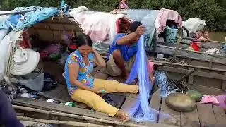 Vietnamese Fishing in the Mekong River-Stung Treng