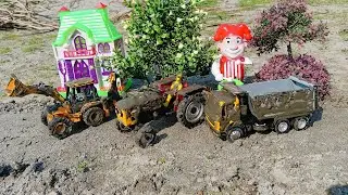 Jump River Jcb tractor auto rickshaw tatatruck mini dumper | Cartoon Video | jcbvideo