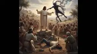 Jesus casting out evil spirit #jesus #motivation #bible #church #christ #love #ai #art #miracle