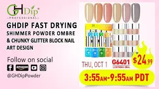 GHdip Fast Drying shimmer powder ombre &chunky glitter block nail art design