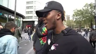 KSI Throwing Youtube Money in The Air in Public (MAKES IT RAIN)