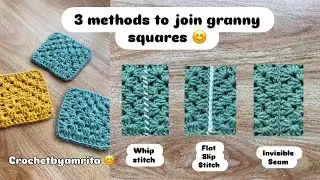 3 ways to join granny squares 😊super easy tutorial for beginners 🧶🧶