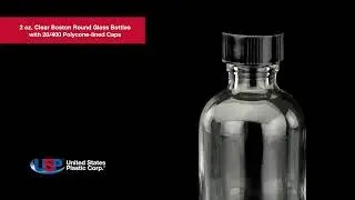 2 oz Clear Boston Round Glass Bottles with 20/400 Caps | U.S. Plastic Corporation&reg;