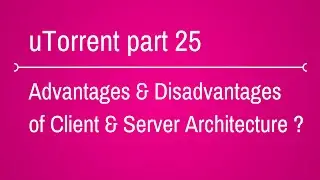 Advantages and Disadvantages of client and server architecture