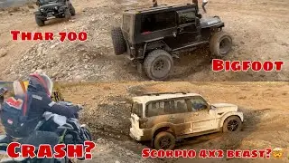 SCORPIO 4X2 STUCK | THAR 700 & THAR CRDE COMPARISON |  @motovloggerjannustuntz @SmallTownRider4x4