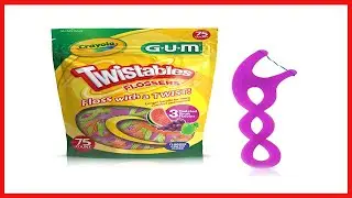 GUM-857R Crayola Twistables Flossers, Fluoride Coated, Twisted Fruit Flavors, Ages 3+, 75 Count