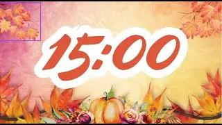 Autumn Classroom Timer | 15 Minute Countdown with Fall Leaves & Pumpkin Design