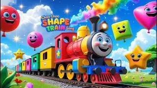 Choo Choo Shapes Train Adventure Fun Kids Song | Learn Circle, Square, Triangle, Star, and Heart