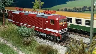 Roco BR 243 DR (79329) und Roco Halberstädter Schnellzugwagen (74800-74806) in H0